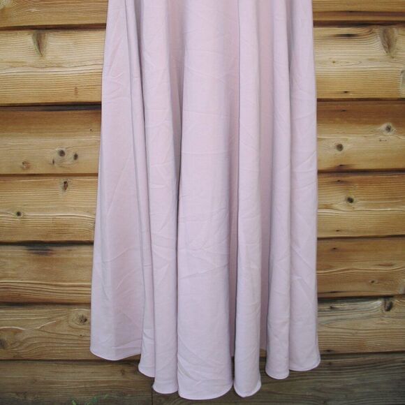 MAC DUGGAL 11854 Pink Crepe 3/4 Sleeve A-line Gown With Flower Trim - Picture 9 of 13